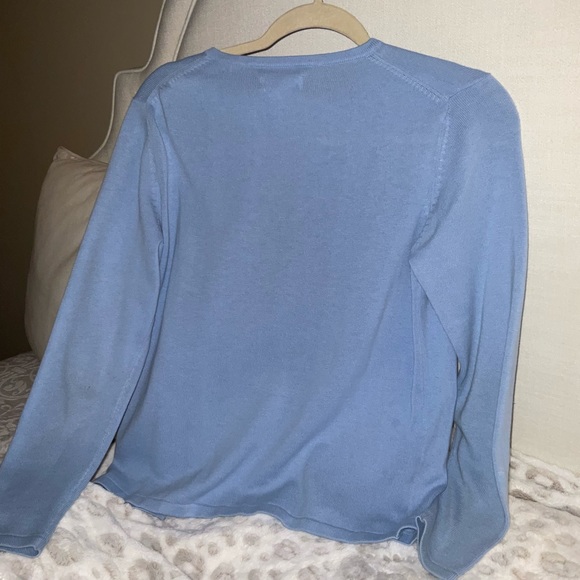 Liz baker petite SMALL CHICO lightweight light blue button up cardigan sweater - Picture 5 of 6